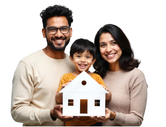 Happy Family with Home